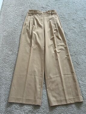 *SOLD* Ann Taylor Wide Leg High-Waist Trousers in Tan